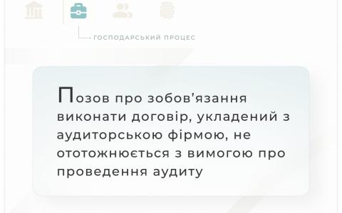 Позов про зобов'язання виконати договір, укладений з аудиторською фірмою, не ототожнюється з вимогою про проведення аудиту