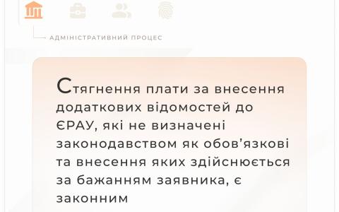 Стягнення плати за внесення додаткових відомостей до ЄРАУ, які не є обов'язковими, є законним
