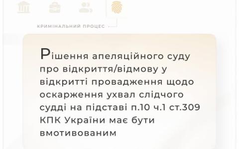 Щодо відмови у відкритті провадження на ухвалу слідчого судді про тимчасовий доступ до інформації та документів