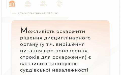 Можливість оскаржити рішення дисциплінарного органу є важливою запорукою суддівської незалежності