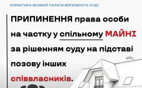 Припинення права особи на частку у спільному майні за рішенням суду на підставі позову інших співвласників