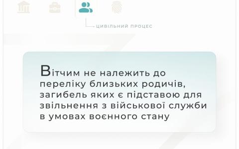 Вітчим не належить до переліку близьких родичів, загибель яких є підставою для звільнення з військової служби в умовах воєнного стану