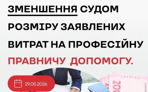 Зменшення судом розміру заявлених витрат на професійну правничу допомогу
