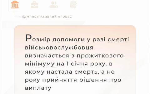 Щодо визначення розміру допомоги у разі смерті військовослужбовця