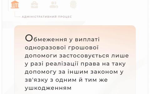 Щодо застосування обмежень у виплаті одноразової грошової допомоги