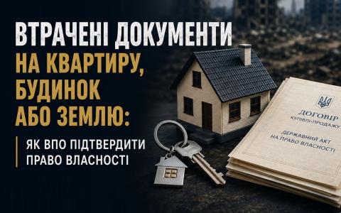 Втрачені документи на квартиру, будинок або землю: як ВПО підтвердити правило власності