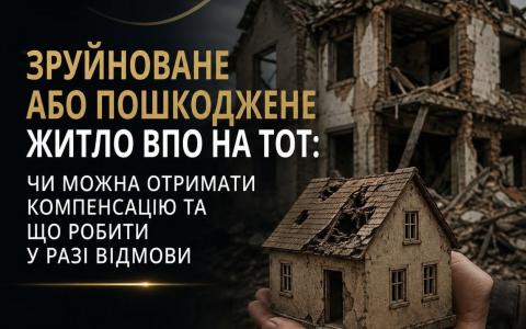 Зруйноване або пошкоджене житло ВПО на ТОТ: чи можна отримати компенсацію та що робити при відмові