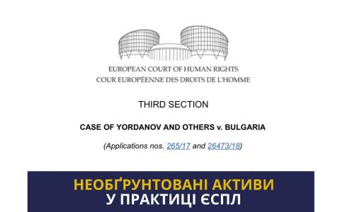 Необгрунтовані активи у практиці ЄСПЛ