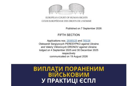 Виплати пораненим військовим у практиці ЄСПЛ 
