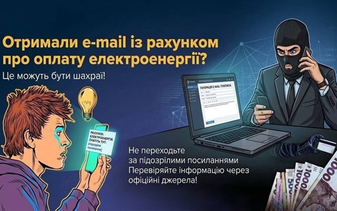 Фальшиві рахунки за електроенергію: як не потрапити на гачок шахраїв